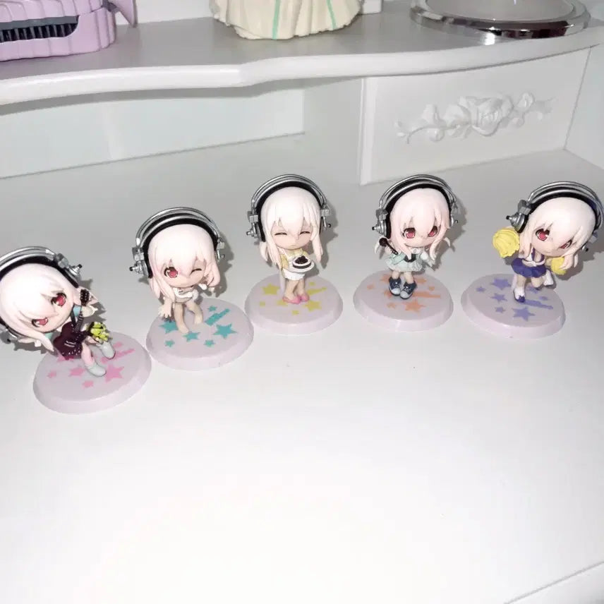 [BUNJANG] Super Sonico Ichiban Kuji Action Figure 5-Piece Set / 슈퍼소니코 이치방쿠지 액션 피규어 5종 세트 미소녀 갸루 방꾸 오타쿠 핑크