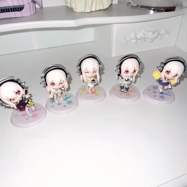[BUNJANG] Super Sonico Ichiban Kuji Action Figure 5-Piece Set / 슈퍼소니코 이치방쿠지 액션 피규어 5종 세트 미소녀 갸루 방꾸 오타쿠 핑크