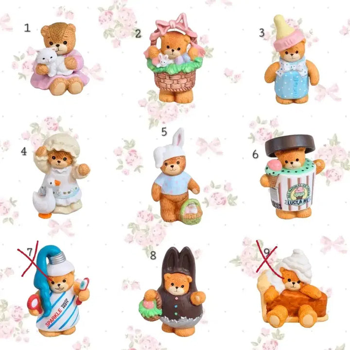 [BUNJANG] Lucy And Me "Bramblely" Collection Teddy Bear Figurine / Lucy And Me 빈티지소품 피겨린 루시앤미 에네스코 테디베어 곰돌이 장식 인테리어 수집 오브제