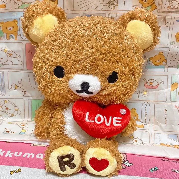 [BUNJANG] San-X Rilakkuma Long Hair Affection Luck Heart Plush Doll / 산엑스 리락쿠마 장모 애정운 하트 인형