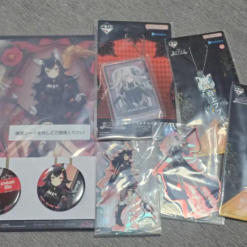 [BUNJANG] Hololive Ookami Mio Acrylic Board &amp; Goods Set / 홀로라이브 오오카미 미오 아크릴 보드 및 굿즈 세트