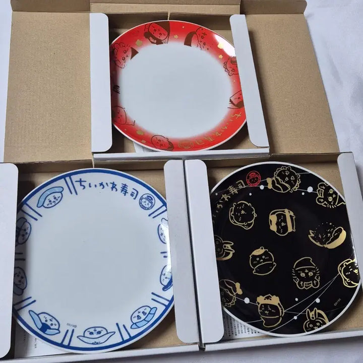 [BUNJANG] Cute Characters Sushi Plate 3-Piece Set / 먼작귀 스시 접시 3종 세트