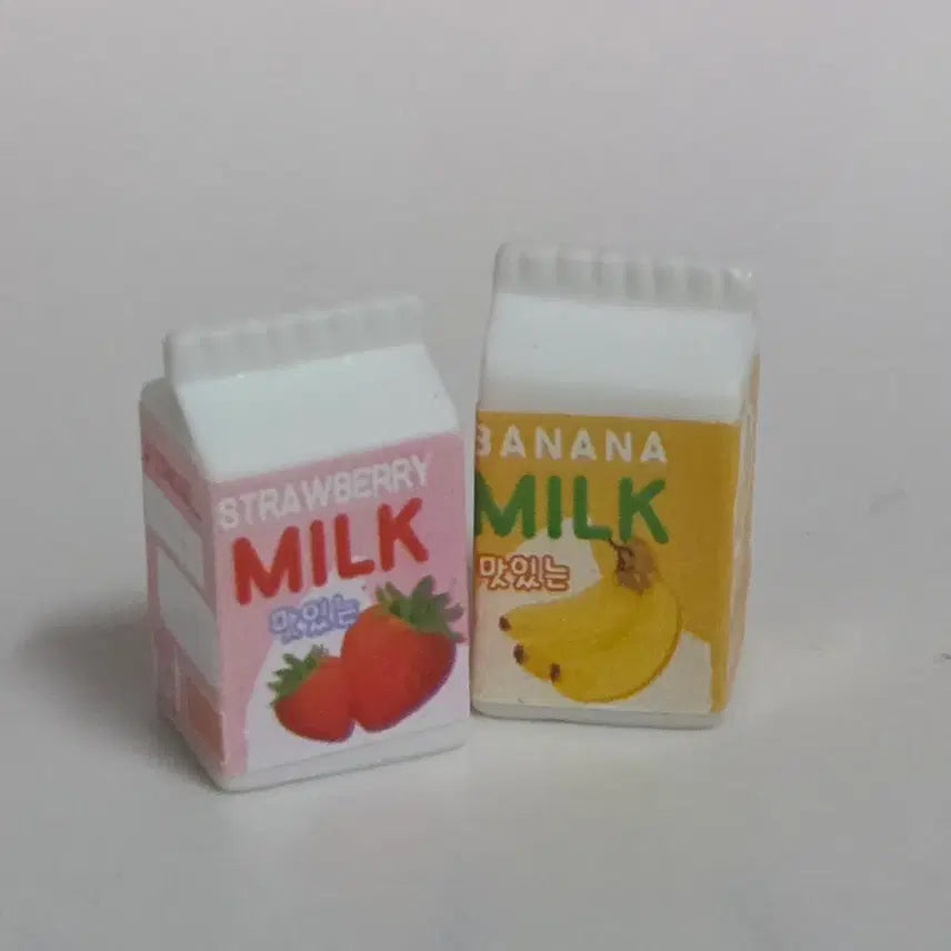 [BUNJANG] Strawberry Milk Banana Milk Miniature Set / 딸기우유 바나나우유 미니어처 2개 세트