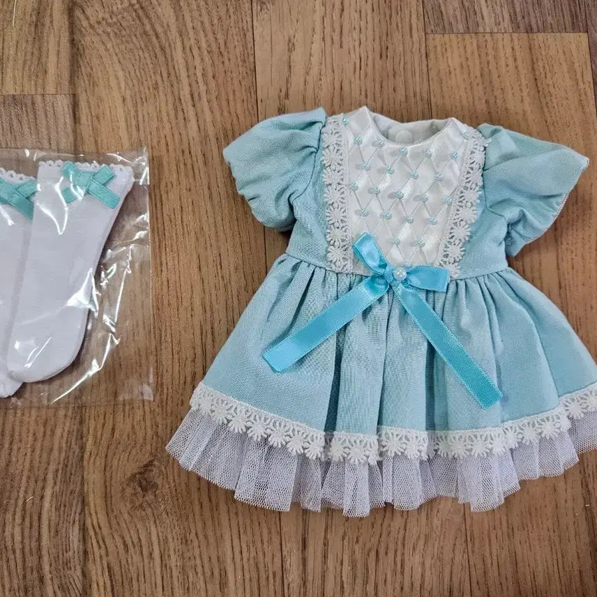[BUNJANG] Baby Doll Blue Dress with Lace and Ribbon / 베이비돌 의상