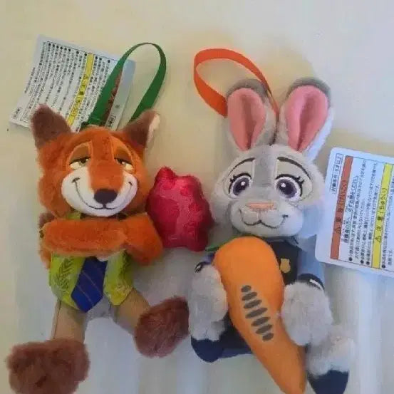 [BUNJANG] Tokyo Disney Resort Limited Zootopia Nick &amp; Judy Plush Keychains Set of 2 / 도쿄디즈니랜드 한정 주토피아 닉&amp;주디 인형 키링 2종 세트 일본 한정판