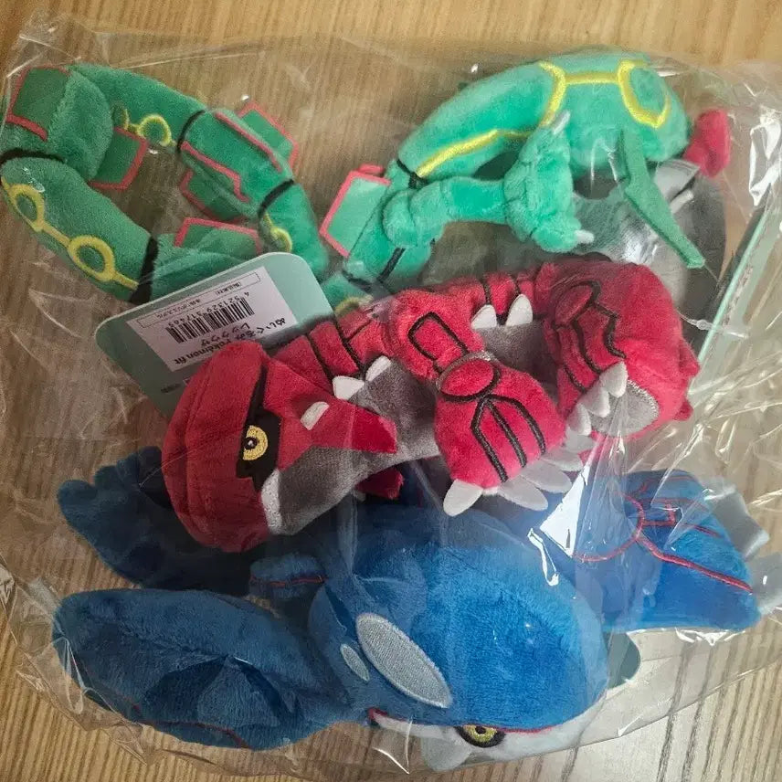 [BUNJANG] Authentic Pokemon Plush Set (Rayquaza, Groudon, Kyogre) - 3종 Bundle Set / 정품 포켓몬 봉제 인형 3종 일괄 판매