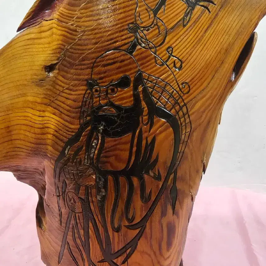 [BUNJANG] Carved Daruma Figure on Pine Root / 달마상.