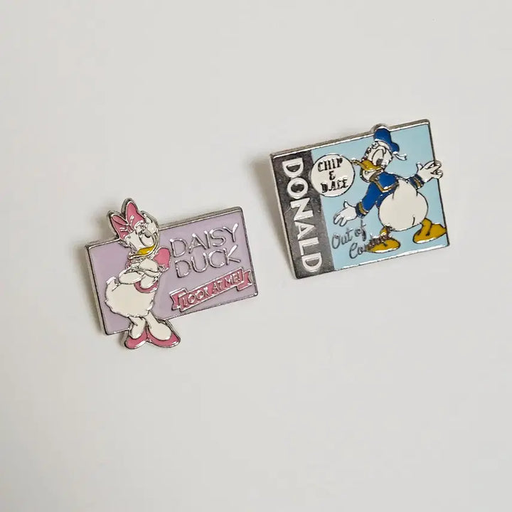 [BUNJANG] Disney Authentic Donald Duck &amp; Daisy Duck Badge Set / 디즈니 정품 도날드 덕 데이지 덕 뱃지 세트