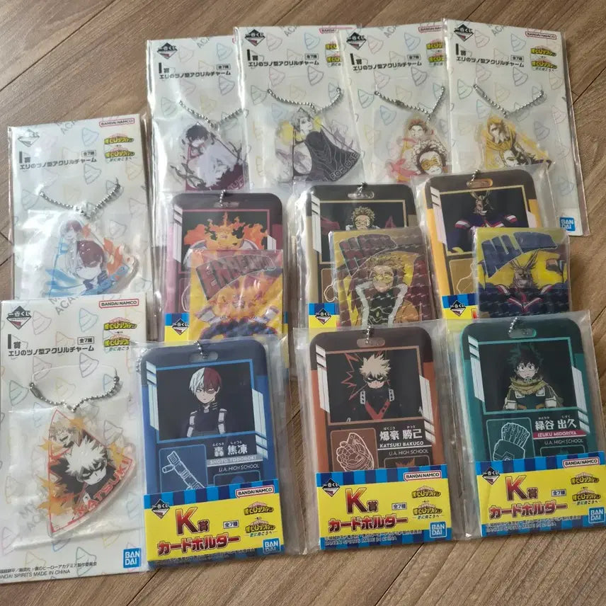 [BUNJANG] My Hero Academia Ichiban Kuji Card Holder Hologram Mirror Acrylic Keyring Charm Set / 히로아카 나히아 쿠지 카드홀더 홀로그램미러 아크릴키링참