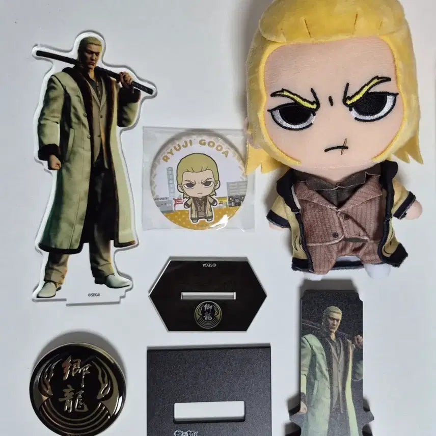 [BUNJANG] Ryu Ji Acrylic Stand, Badge, Plush, Tombstone Set / 용과같이 류지 아크릴스탠드 뱃지 누이 묘석