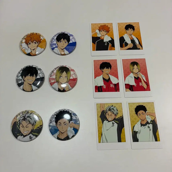 [BUNJANG] Haikyu!! RakuSupa Can Badge &amp; Pashacard Set / 하이큐 라쿠스파 1탄 캔뱃지 파샤