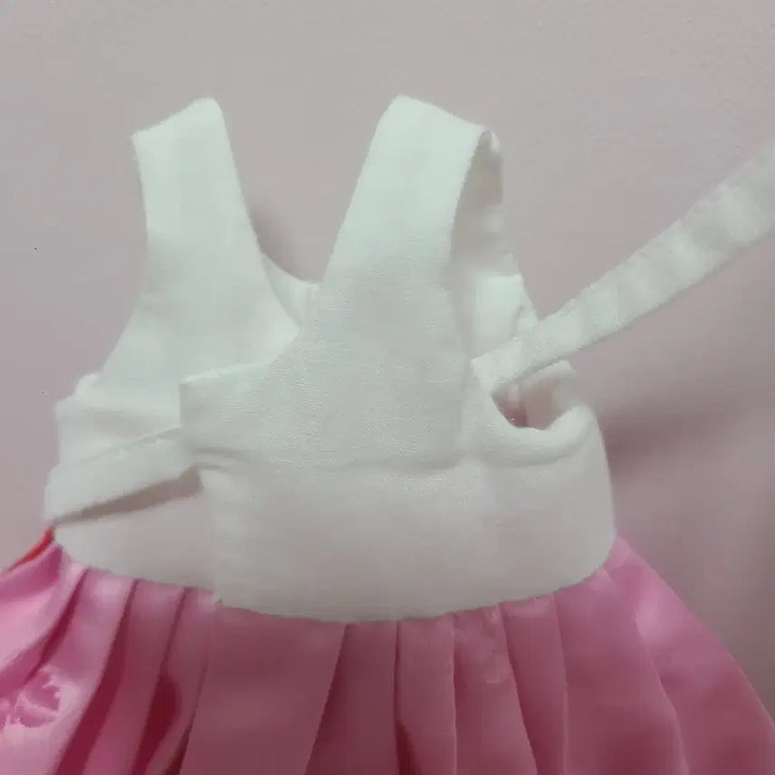 [BUNJANG] Baby Doll Pink Hanbok Skirt and Blue Jacket Set / 베이비돌 파란저고리