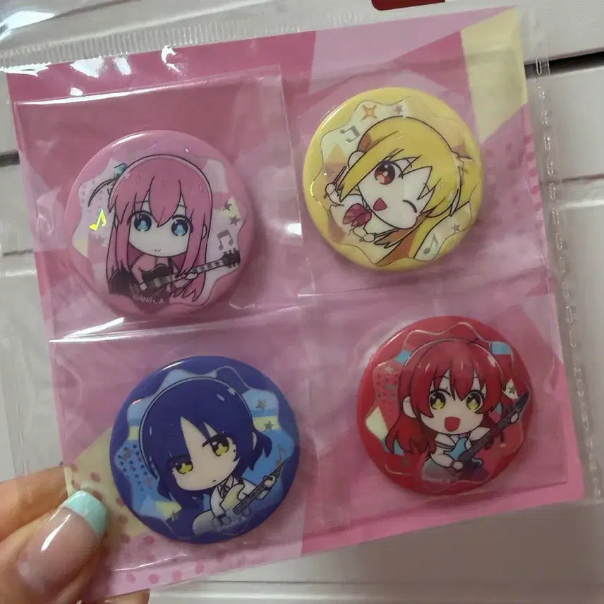 [BUNJANG] Bocchi the Rock! Face Art Series Badge 4-Piece Set (Sealed) / 미개봉 봇치더락 페이스 아트 시리즈 뱃지 4종세트