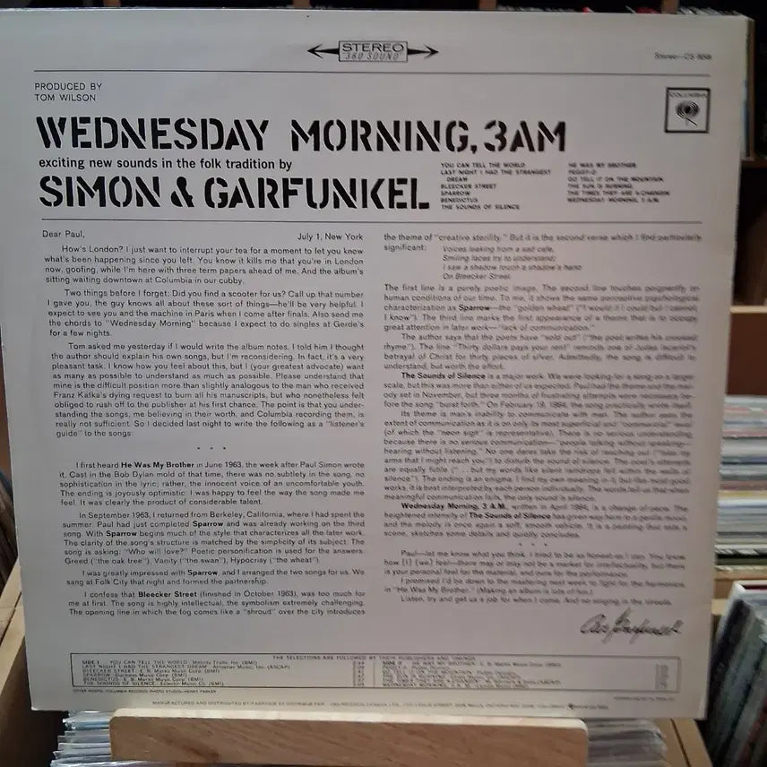 [BUNJANG] Simon &amp; Garfunkel Wednesday Morning, 3 A.M. LP / 사이먼 앤 가펑클 Wednesday Morning, 3 A.M. LP 할인