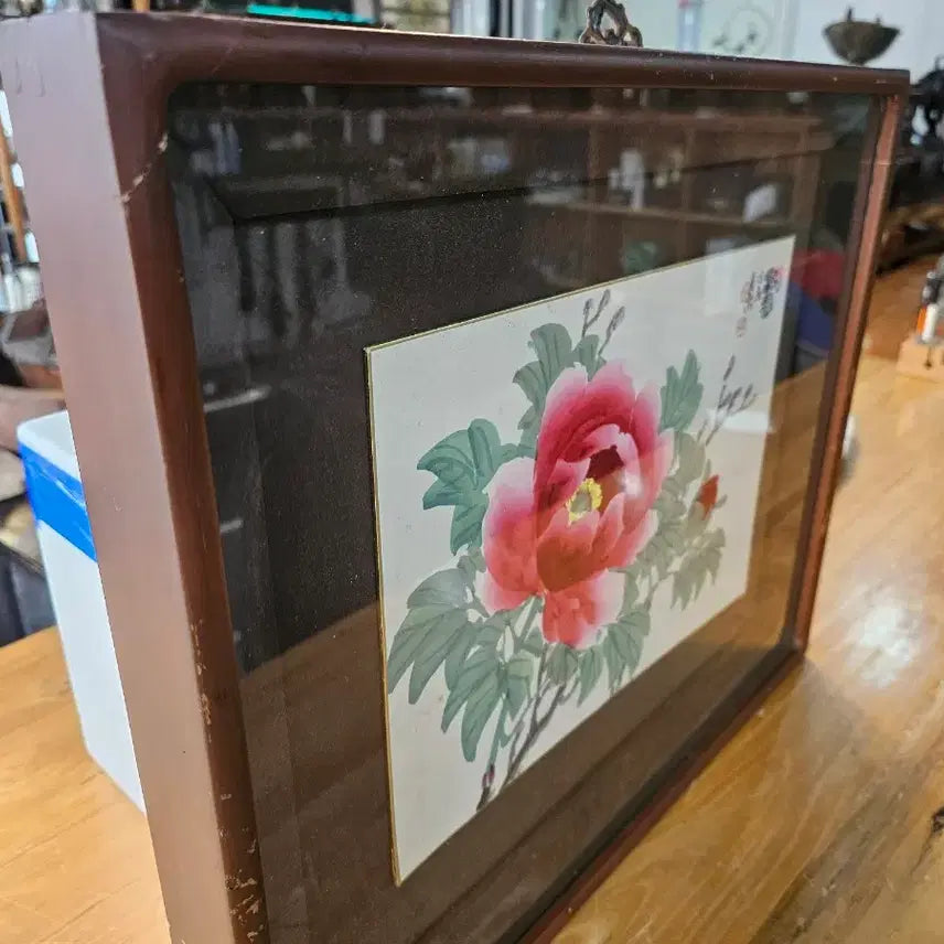 [BUNJANG] Park Chun-Mook Peony Painting / 소재. 박춘묵.  목단그림. 51. 42. 두께5