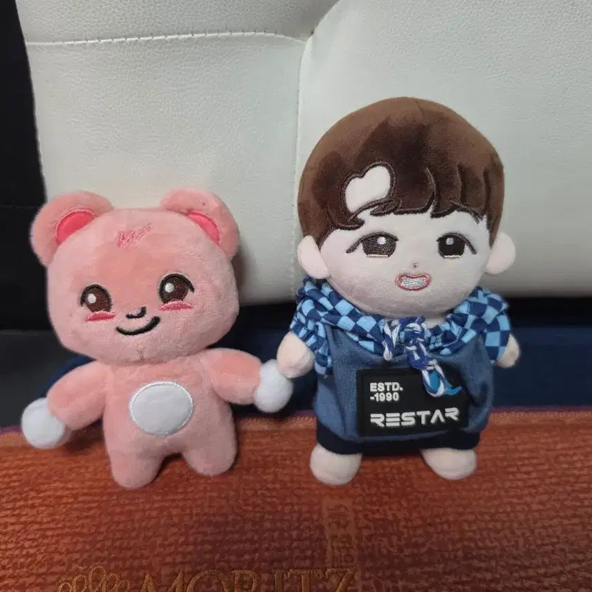 [BUNJANG] Pink Bear and Doll Set / 인형 핑크곰돌이 / 사람인형 2개 세트