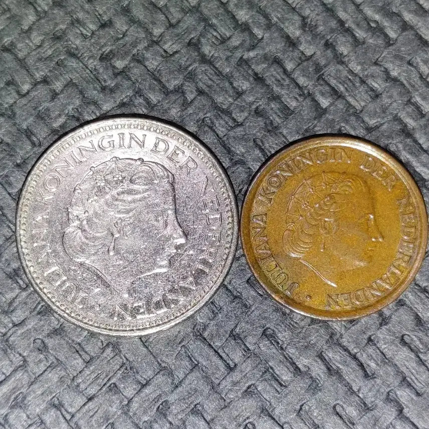 [BUNJANG] Netherlands 1 Gulden &amp; 5 Cents Coin Set (1980) / 네덜랜드 옛 주화 2개 (&