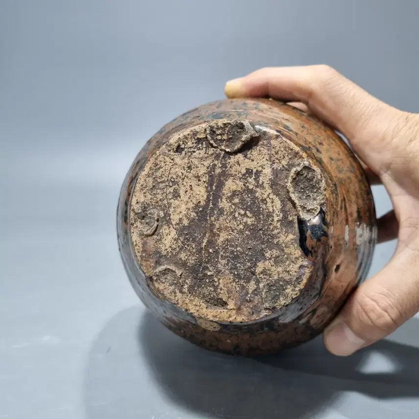 [BUNJANG] Song Dynasty Cizhou Ware Black Glaze Flambe Small Jar / 고도자 골동품 항아리