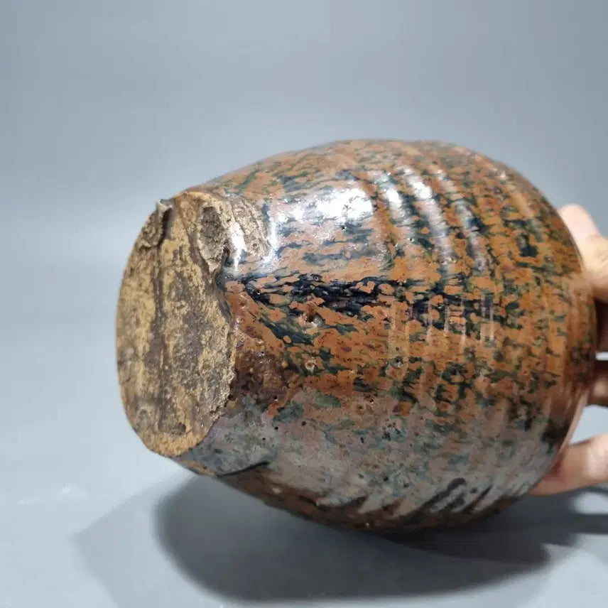 [BUNJANG] Song Dynasty Cizhou Ware Black Glaze Flambe Small Jar / 고도자 골동품 항아리