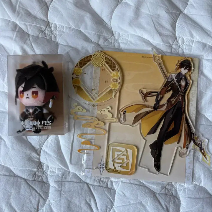 [BUNJANG] Genshin Impact Zhongli Finger Puppet Sealed + Acrylic Stand / 종려 손가락인형 미개봉+아크릴스탠드
