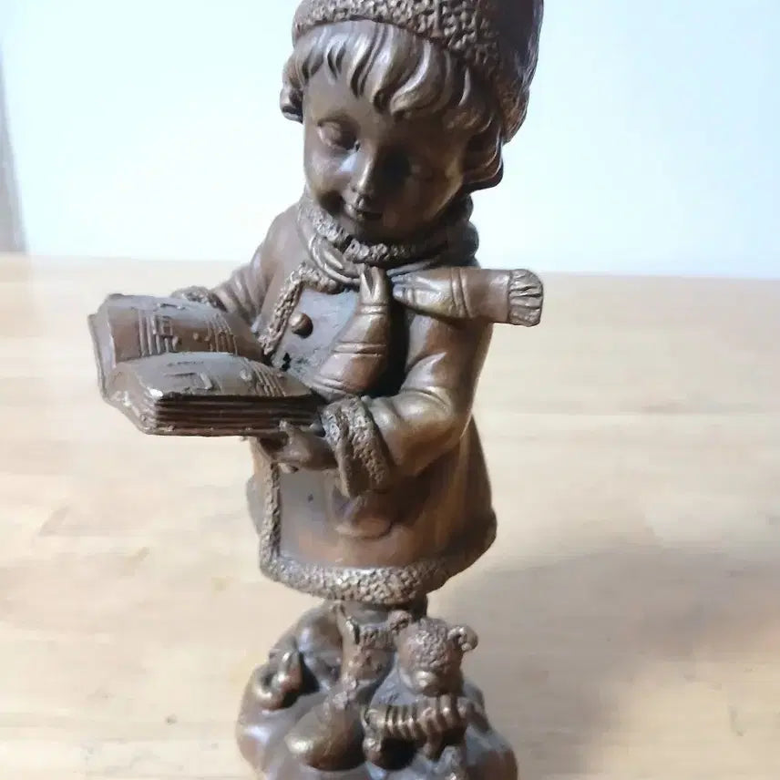 [BUNJANG] Bronze Children Reading Statue / 동 장식품