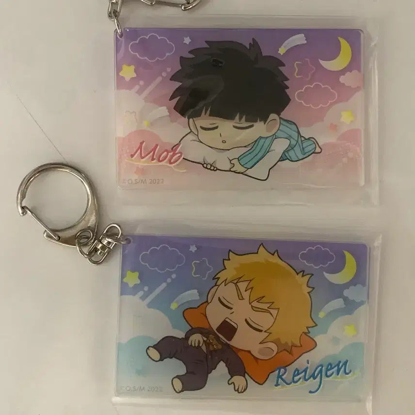 [BUNJANG] Mob Psycho 100 Mob &amp; Reigen Pajamas Acrylic Keychain Set / 모브사이코100 몹싸 잠옷 아크릴 키링 모브 레이겐