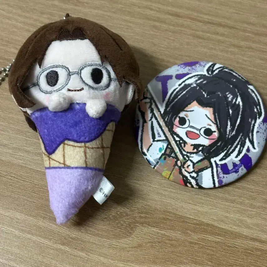 [BUNJANG] Attack on Titan Hange Zoe Plush Charm &amp; Can Badge Set / 진격의 거인 한지 인형 캔뱃지