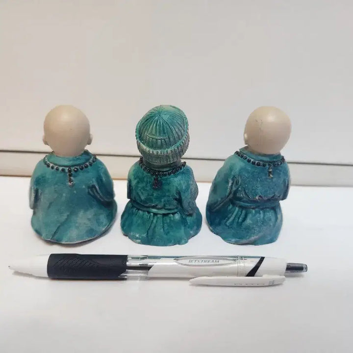 [BUNJANG] Set of 3 Monk Figurines Interior Decor / 동자승 인테리어 소품 3개 일괄