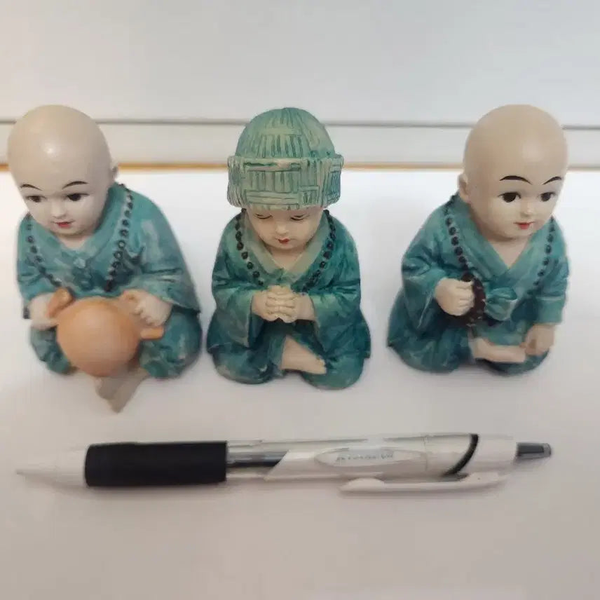 [BUNJANG] Set of 3 Monk Figurines Interior Decor / 동자승 인테리어 소품 3개 일괄