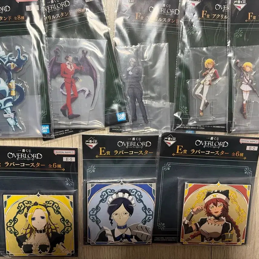 [BUNJANG] Overlord Kuji Ichibankuji F, E Prize Acrylic Stand &amp; Coaster Bundle Set / 일괄 판매) 오버로드 쿠지 제일복권 하위상 F, E상 아크릴 스탠드, 코스터