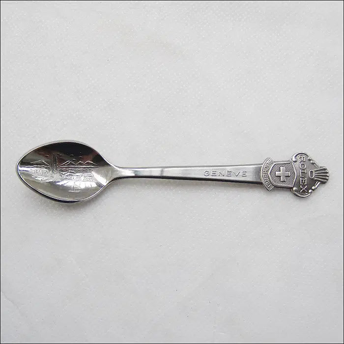 [BUNJANG] Bucherer "CB" Engraved Silver-Plated Swiss Tea Spoon with Rolex Logo / 롤렉스 BUCHERER(부헤러/부커러) 스위스 티스푼 (CB 각인/ 은도금) (90)