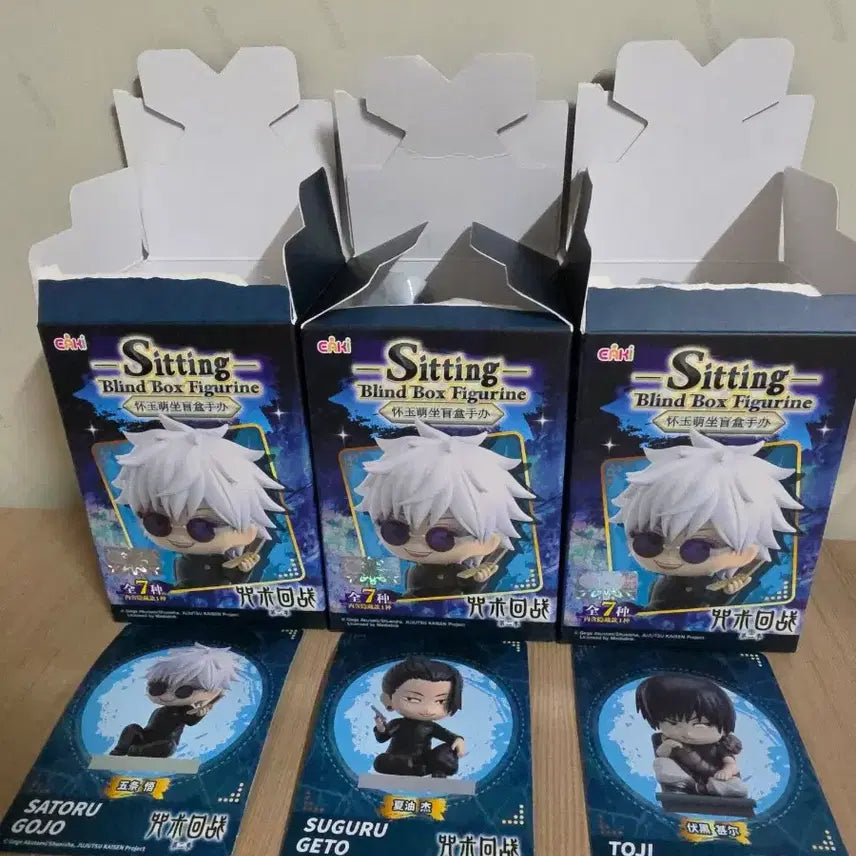 [BUNJANG] EAKI Jujutsu Kaisen Seated Figure Set (Gojo, Geto, Toji) - 3종 Bundle Set / 주술회전 시팅 모두 앉아 피규어 EAKI 고죠, 게토, 토우지 3종 일괄 양도합니다.