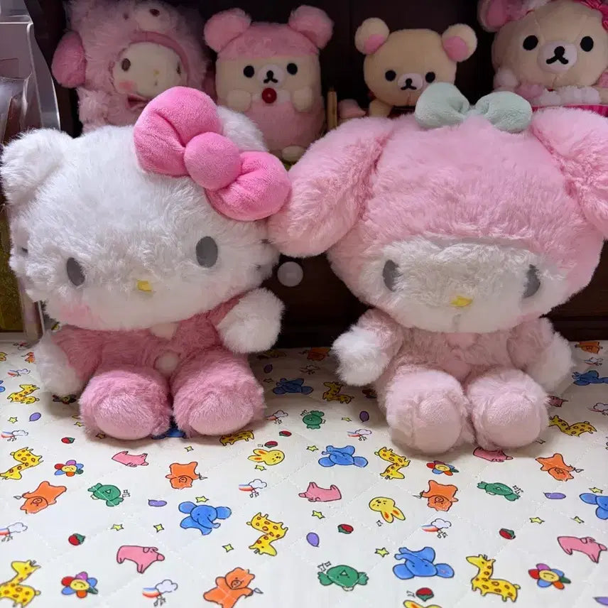 [BUNJANG] Sanrio Healing Series Kitty &amp; My Melody Mascot Dolls / 치유시리즈 키티 마이멜로디 인형 마스코트