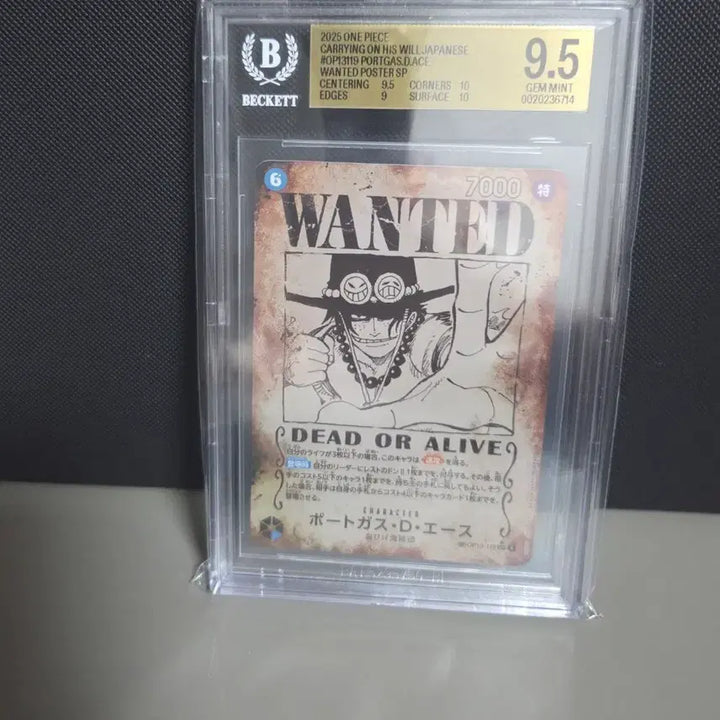 [BUNJANG] Portgas D. Ace OP13-119 Wanted Poster SP BGS 9.5 / [일판]포트거스 D. 에이스 OP13-119 수배서 SP / BGS 9.5