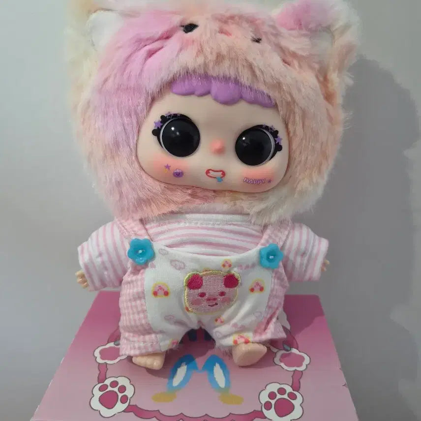 [BUNJANG] Baby Three Jiimo Cat Doll with Hat and Overalls / 베이비 쓰리 인형(지이모)