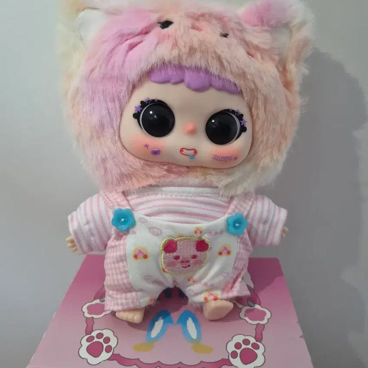 [BUNJANG] Baby Three Jiimo Cat Doll with Hat and Overalls / 베이비 쓰리 인형(지이모)