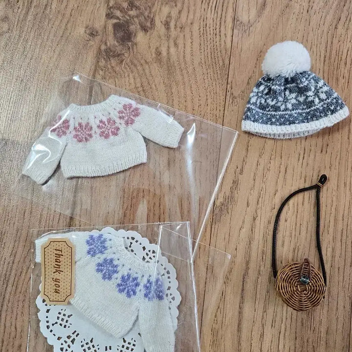 [BUNJANG] Pocket Ball-Jointed Doll Clothing Set with Hat and Bag / 포켓 구관 의상&amp;가발&amp;가방