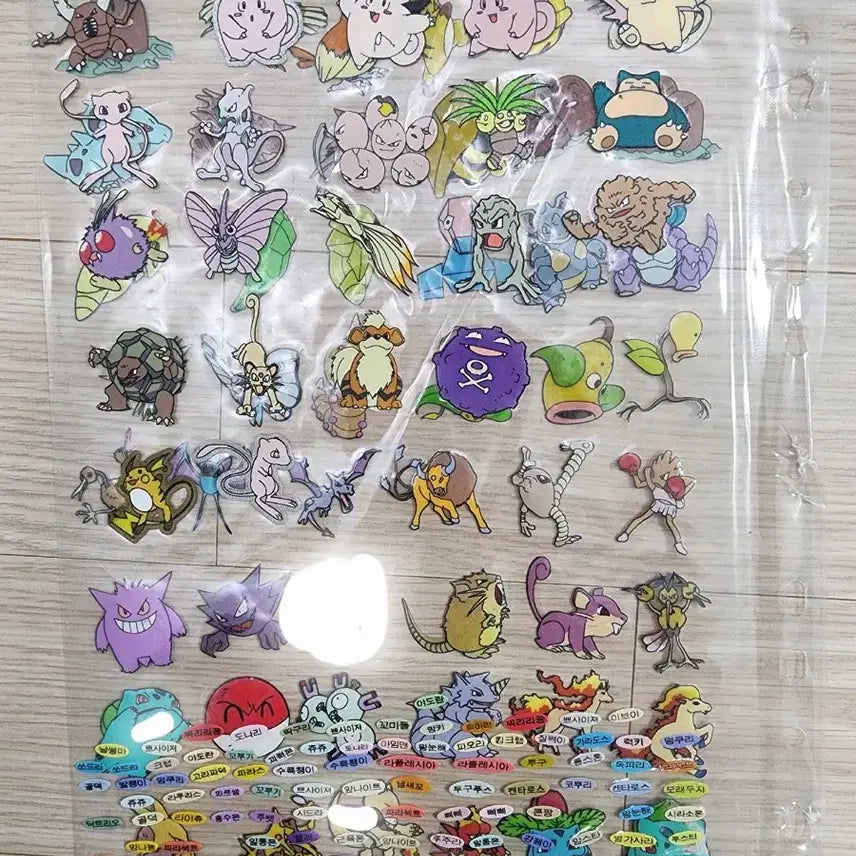 [BUNJANG] Pokemon Stickers (1999) - First Edition - Approx. 180 Stickers / 포켓몬스터 띠부씰 1999년 구버전 초판 뗀씰 180여개