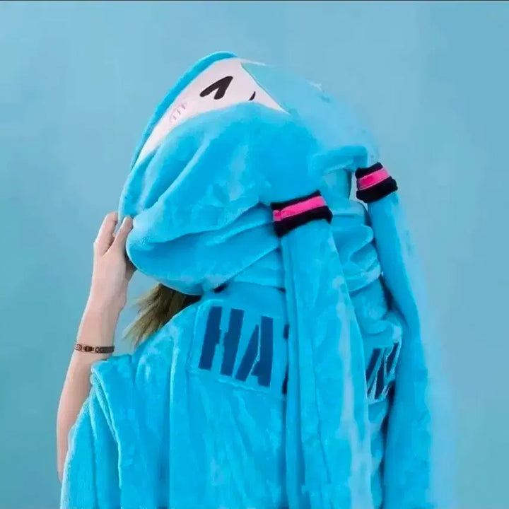 [BUNJANG] Hatsune Miku Hooded Blanket / 덤스티커) 하츠네 미쿠 담요 후드 인형 프로젝트 세카이