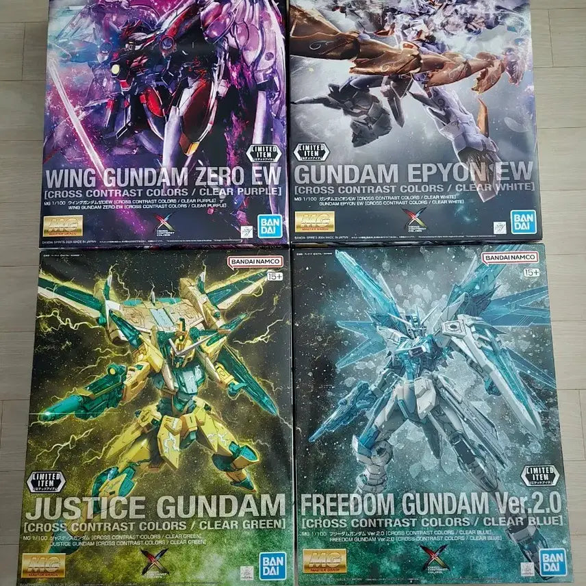 [BUNJANG] Cross Contrast Color Master Grade Gundam Bundle Set (Wing Zero EW, Epion EW, Justice, Freedom Ver.2.0) / 일괄판매 크로스 콘트라스트 윙 제로 EW  / 에피온 EW  / 저스티스 / 프리덤