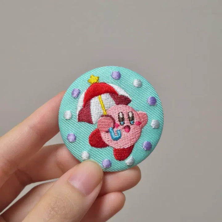 [BUNJANG] Bandai Kirby Can Badge Collection - Umbrella Kirby / 오늘만특가)반다이 BANDAI 별의커비 캔 뱃지 컬렉션_우산 커비