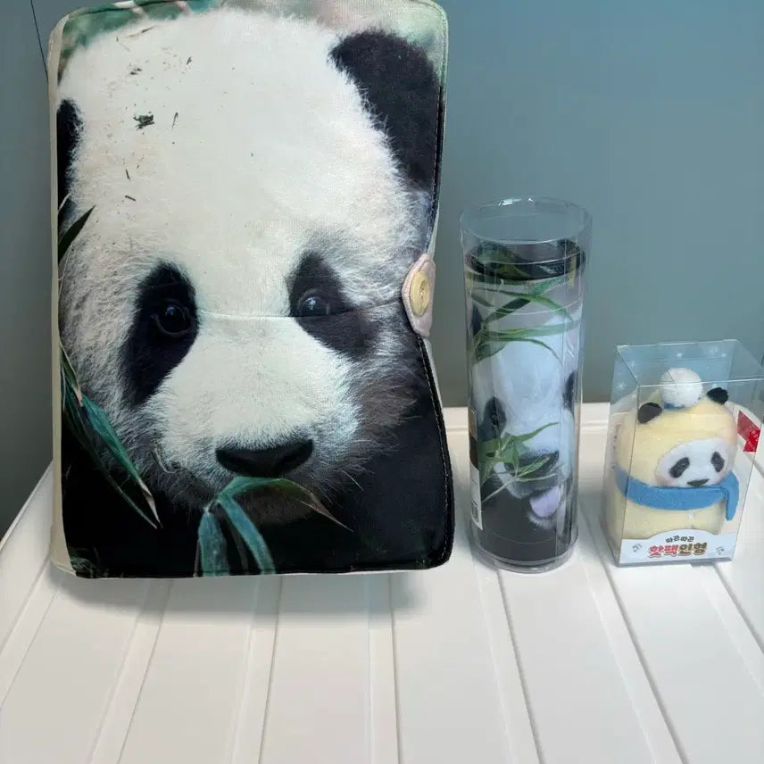 [BUNJANG] Fu Bao First Edition Cushion &amp; Slogan Set / 푸바오 초판굿즈