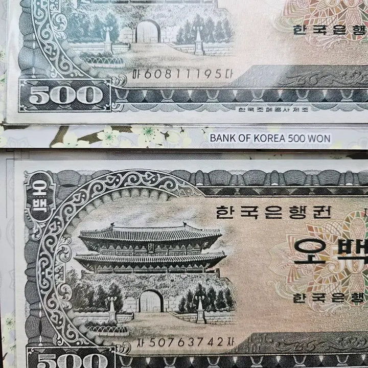 [BUNJANG] Bank of Korea 500 Won Banknote Bundle (1966) / 한국은행 남대문 500원권 줄세우기지폐