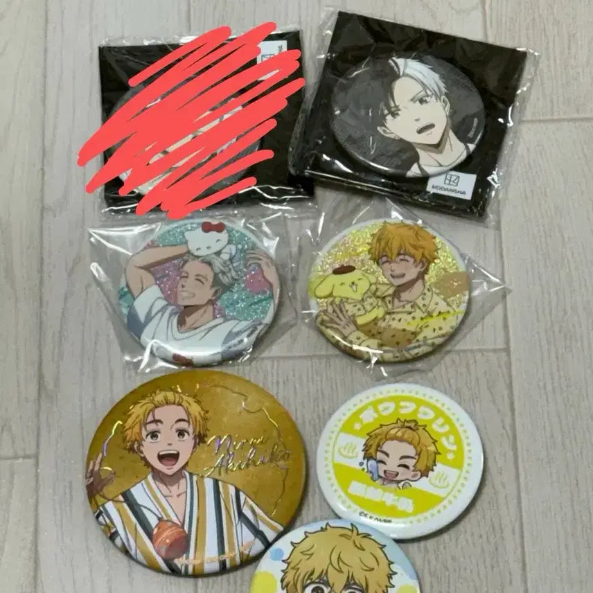 [BUNJANG] Winbre Can Badge Set (Sakura Haruka, Nirei Akihiko, Umemiya Hajime) / 윈브레 캔뱃지 산리오 사쿠라 하루카,니레이 아키히코,우메미야 하지메