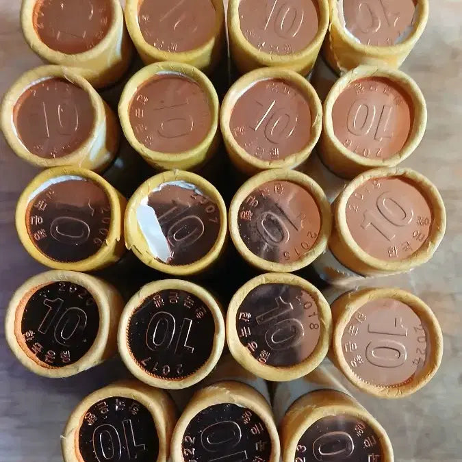[BUNJANG] Korean Bank New 10 Won Coin Rolls Full Set (19 Rolls) / 한국의주화 신10주 롤주화 풀세트 19롤