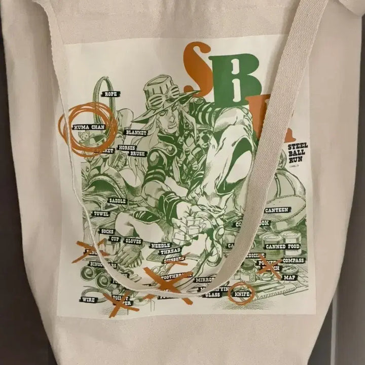[BUNJANG] JoJo Caravan Giro Canvas Tote Bag / 죠죠카라반 쟈이로 캔버스 토트백