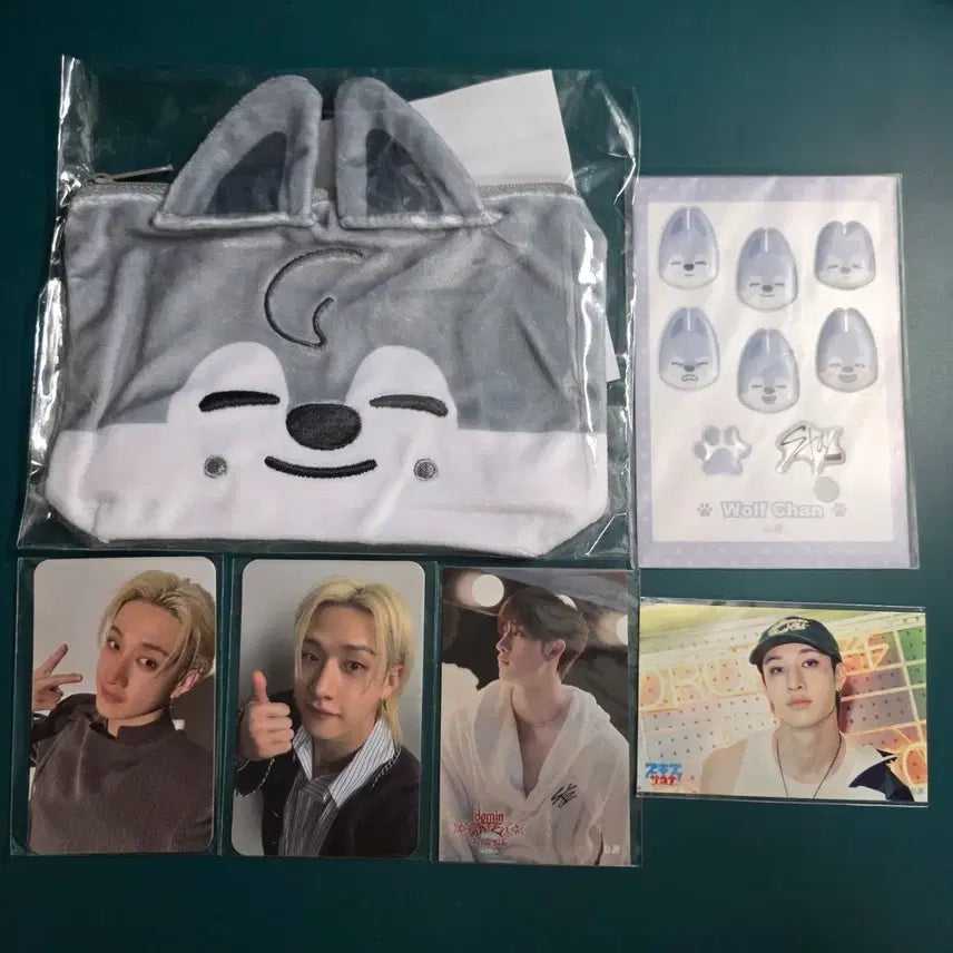 [BUNJANG] Stray Kids Seungmin Kuji Bundle Set Pouch, Stickers, Photocard Set / 울프찬 쿠지 일괄