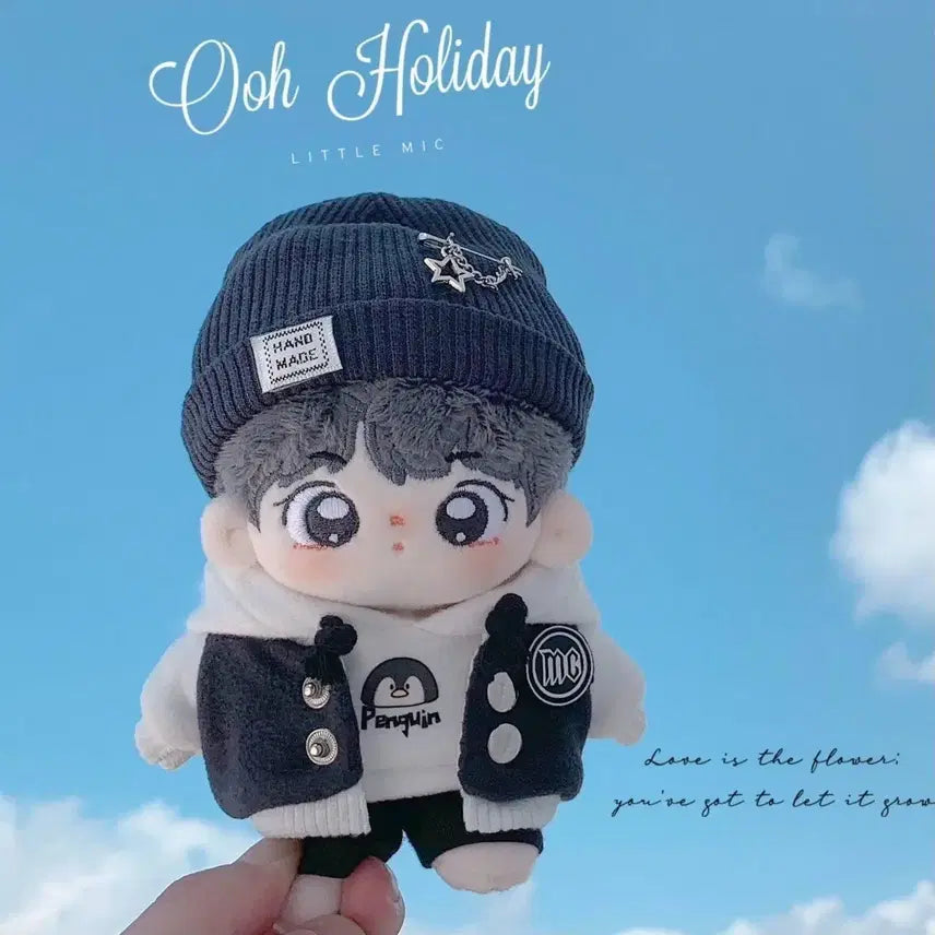 [BUNJANG] 10cm Penguin Baseball Uniform Outfit Black / 10cm 솜인형 옷장 펭귄 야구복 블랙