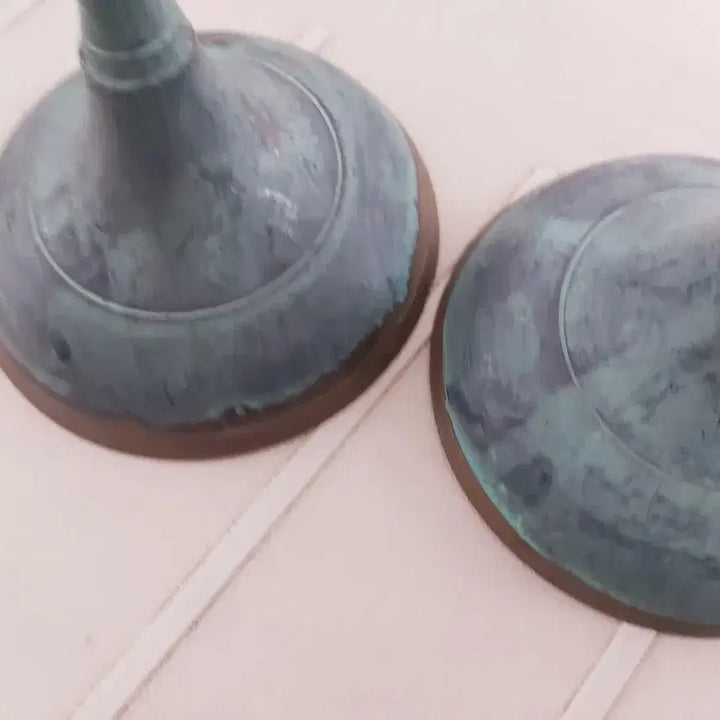 [BUNJANG] Vintage Bronze Candlestick Pair / 빈티지한 엔틱 청동촛대 2구일괄