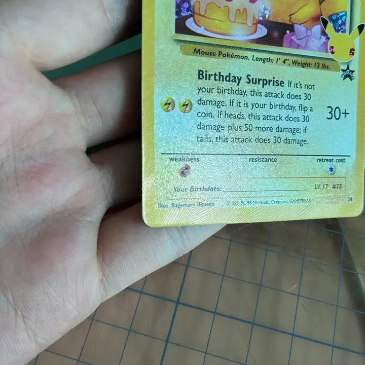 [BUNJANG] 25th Anniversary Pikachu Card / 25주년 생일 피카츄 앨범용